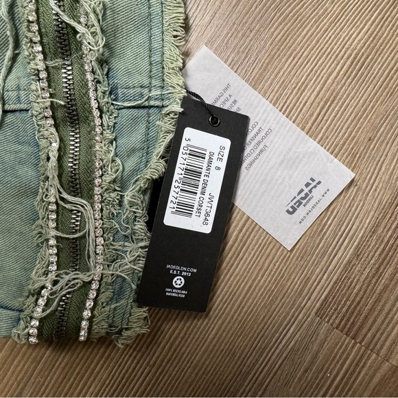 NWT Jaded London Diamante Denim Corset in Blue Wash Small - Picture 3 of 4